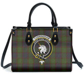 Cunningham Hunting Modern Tartan Crest Leather Handbag